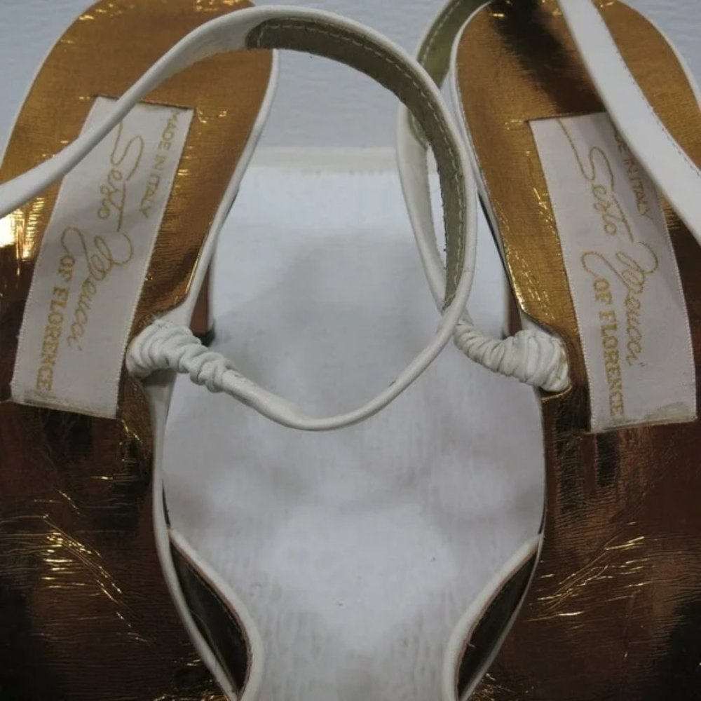 Sesto Meucci Leather Weaved Slingback Pumps Women's Heels Footwear Sz 7.5 N - Picture 3 of 8